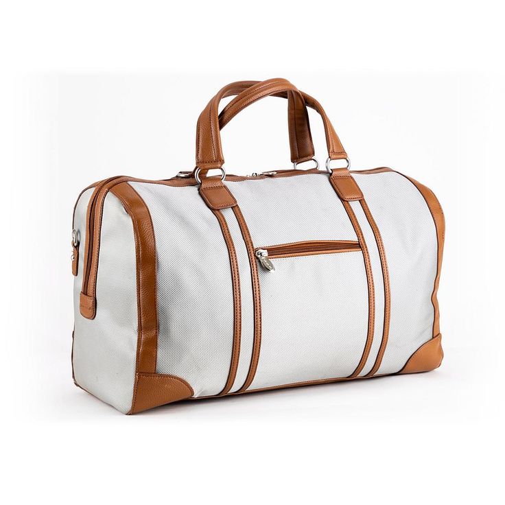 Store everything you need for a weekend getaway in this McKlein Webster 20-inch duffel bag. Store everything you need for a weekend getaway in this McKlein Webster 20-inch duffel bag. LUGGAGE FEATURES Open and carry easy with dual handles Fully lined interior with accented in trim & silver hardware makes storage a dream with lockable zipper Full-length zipper makes reaching the interior clothing, protected tablet pocket and travel/business accessory organizer easy Exterior back zipper pocket for White Luggage With Everyday Sleeve, White Luggage With Sleeve For Everyday Use, White Luggage With Luggage Sleeve For Everyday Use, Functional White Travel Bag, White Functional Travel Bag With Luggage Sleeve, Functional White Travel Bag With Luggage Sleeve, White Functional Weekender Bag With Luggage Sleeve, White Duffle Bag With Luggage Sleeve For Travel, White Functional Duffle Bag For Weekend Trips