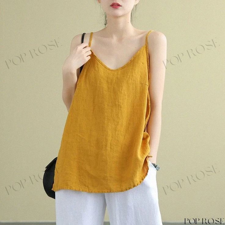 Comfortable Unlined Sleeveless Cotton Shirt for Ladies' Fashion Shirt For Ladies, Ladies Fashion, Types Of Collars, Cotton Shirt, Collar, Yellow, Clothes