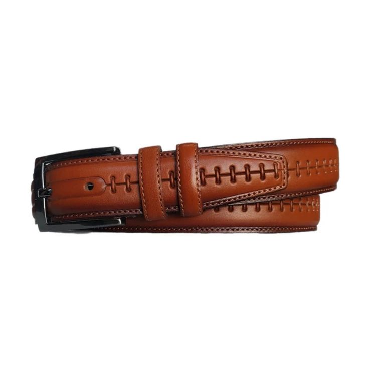 "Buy Dressing Belts For Men Cognac High Quality Calfskin Gents Genuine Leather Belt With Silver Buckle 3.5 Cm ----- BELT SIZE: Choose from drop down menu above BELT width: 1 3/8\" | 3.5 cm LEATHER: Genuine leather COLOR: Cognac BUCKLE: Silver color CONDITION: New ----- ALL BELTS ARE MEASURED FROM THE LEATHER PART'S END TO THE MIDDLE HOLE. Usually choose belt two sizes larger than regular jeans size. For example, if you wear jeans in size 34\", then belt size 38\" would fit well.  PAYMENT Shoppin Formal Belts For Men, Luxury Brown Belt For Business, Formal Bridle Leather Belt With Smooth Grain, Formal Bridle Leather Belt, Formal Smooth Grain Leather Belts, Formal Brown Bridle Leather Belt Buckles, Formal Brown Bridle Leather Belt Buckle, Brown Leather Belt For Semi-formal Occasions, Formal Brown Belt With Smooth Grain