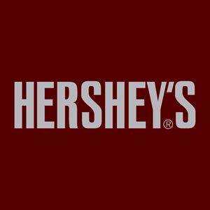 hershey's logo on a red background with the word hershey's