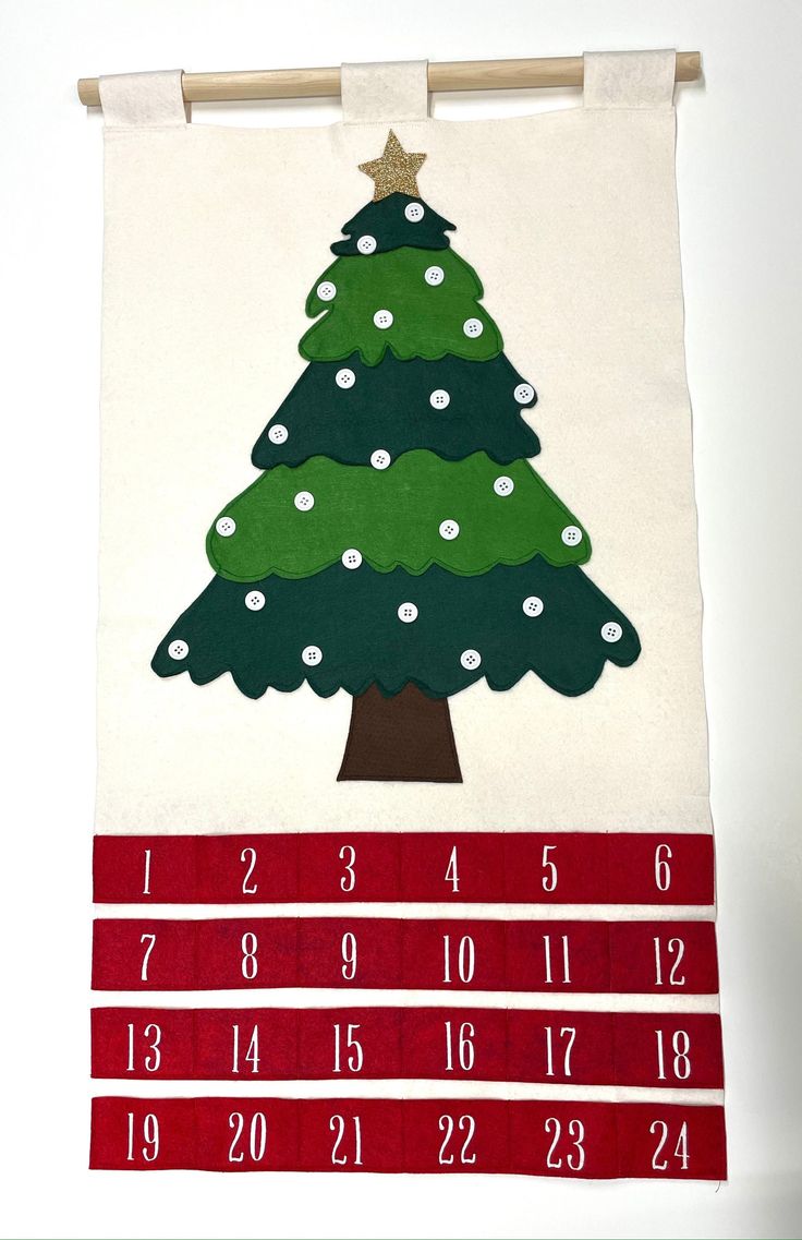 a calendar with a christmas tree on it