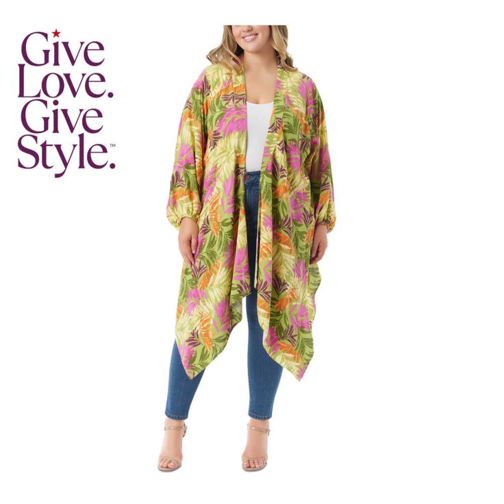 in stock Printed Kimono, Sleek Chic, Plus Size Top, Plus Size Blouses, Plus Size Shirts, Trendy Plus Size, Jessica Simpson, Plus Size Tops, Plus Size Fashion