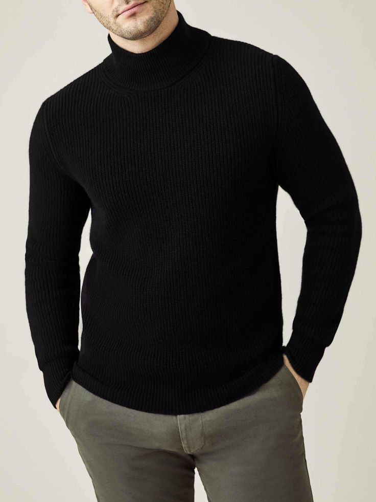 Our most luxurious mock neck is knitted from pure four-ply cashmere in Bergamo, Northern Italy. Designed with a sophisticated funnel collar and a ribbed chunky knit finish, this lustrous piece offers a slightly more relaxed fit compared to our [b][u][url="/shop/cashmere-knitwear" title="two-ply knitwear"]two-ply knitwear[/url][/u][/b]. With a gauge 7 knit and a weight of approximately 500 grams, it makes an essential companion for cold-weather layering.    We are proud to source only the finest Conversion Table, Cashmere Accessories, Cashmere Yarn, Cashmere Jumper, Cotton Chinos, Northern Italy, Fine Yarn, Knitwear Design, Winter Accessories