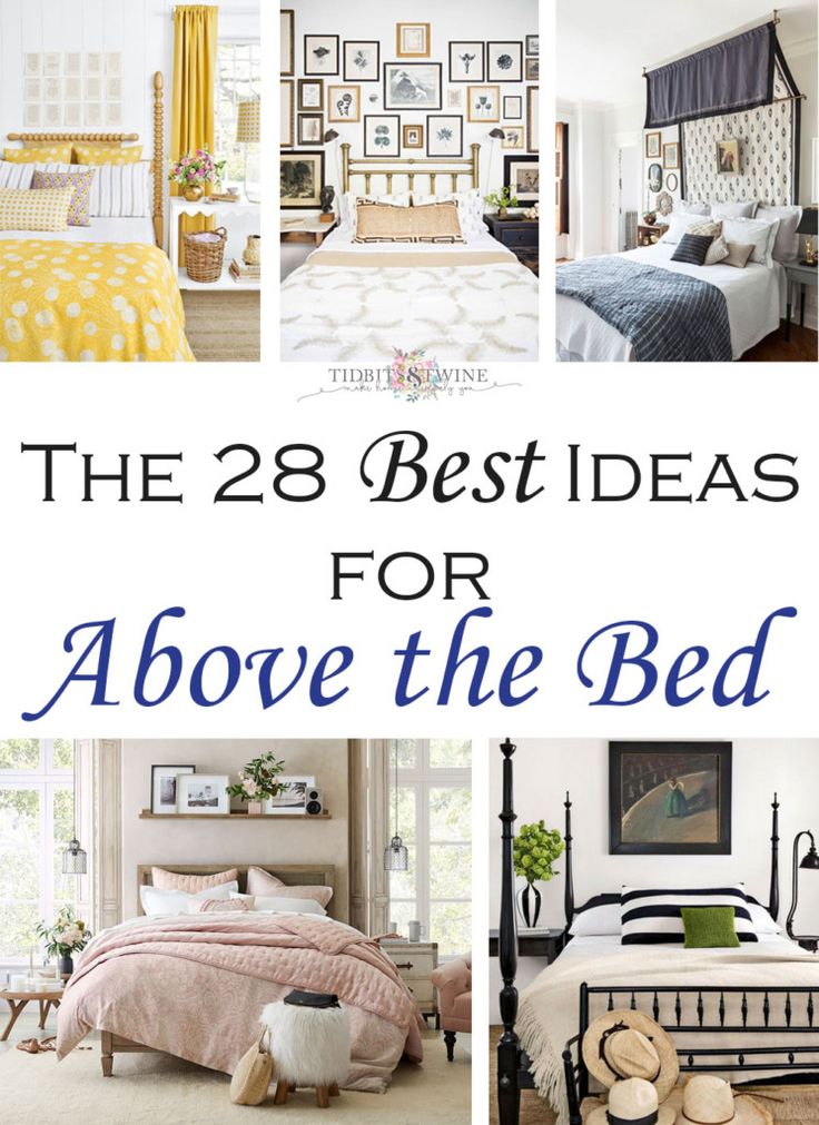 the best ideas for above the bed in this collage is to decorate with yellow and blue