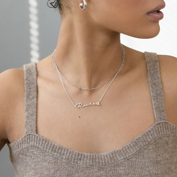 "Minimalist Chain Link Neckace for Her * Classic dainty jewelry in silver, gold, rose gold for mom, sister, best friend, bridesmaids or yourself * Modern women gift minimalist style jewelry for any occasion. ★ D E T A I L S ∙ & ∙ M A T E R I A L ∙ I N F O Material: Sterling Silver 925 / 18k Gold Plated Sterling Silver 925 / 18k Rose Gold Plated Sterling Silver 925 / Gold Vermeil Plated Sterling Silver 925 Thickness: 0.51mm / 0.02\" Measurements: 0.51mm / 0.02\" Chain style: Link Chain Chain Elegant White Gold Name Necklace For Everyday, Elegant Everyday White Gold Name Necklace, Sterling Silver Name Necklace With Cable Chain, Minimalist Name Necklace With Cable Chain As Gift, Sterling Silver Name Necklace With Cable Chain For Gift, Minimalist Name Necklace With Cable Chain For Gift, Dainty Sterling Silver Name Necklace For Everyday, Dainty Name Charm Necklace For Everyday, Delicate Everyday Jewelry With Custom Name