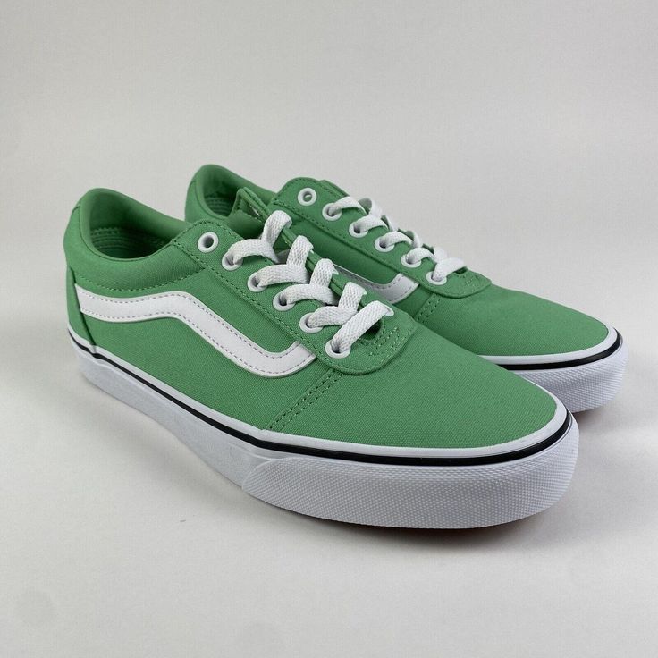 Vans Ward Canvas Sneakers Summer Green Women Size 8.5 Brand New In Partial Box, No Box Top Green Vans Sneakers With Vulcanized Sole, Green Skate Shoes With Laces For Spring, Green Vans Sporty Skate Shoes, Green Skate Shoes For Spring, Green Spring Skate Shoes, Green Low-top Vans Sneakers, Vans Green Round Toe Sneakers, Green Vans Sneakers With Laces, Green Vans Sneakers With Round Toe