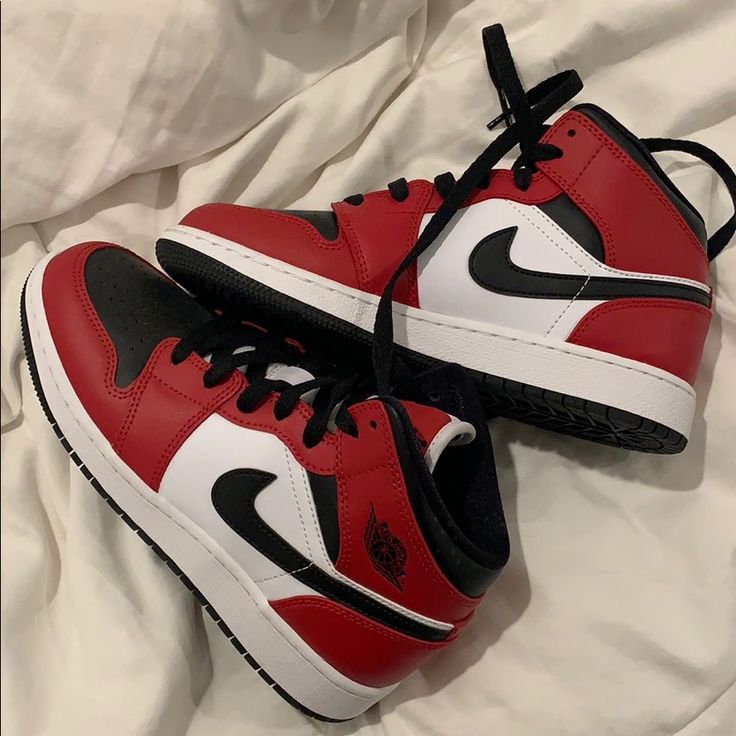 Red And Black Jordan’s Red Jordans Women, Nike Shoes Red And Black, Red Jordan Aesthetic, Nike Jordan Shoes In Red, Nike Jordan Shoes In Red With Boost Midsole, Nike Red Mid-top Jordan Shoes, Red Sporty High-top Sneakers, Red Nike Jordan Shoes, Nike Jordan Shoes Red Sporty