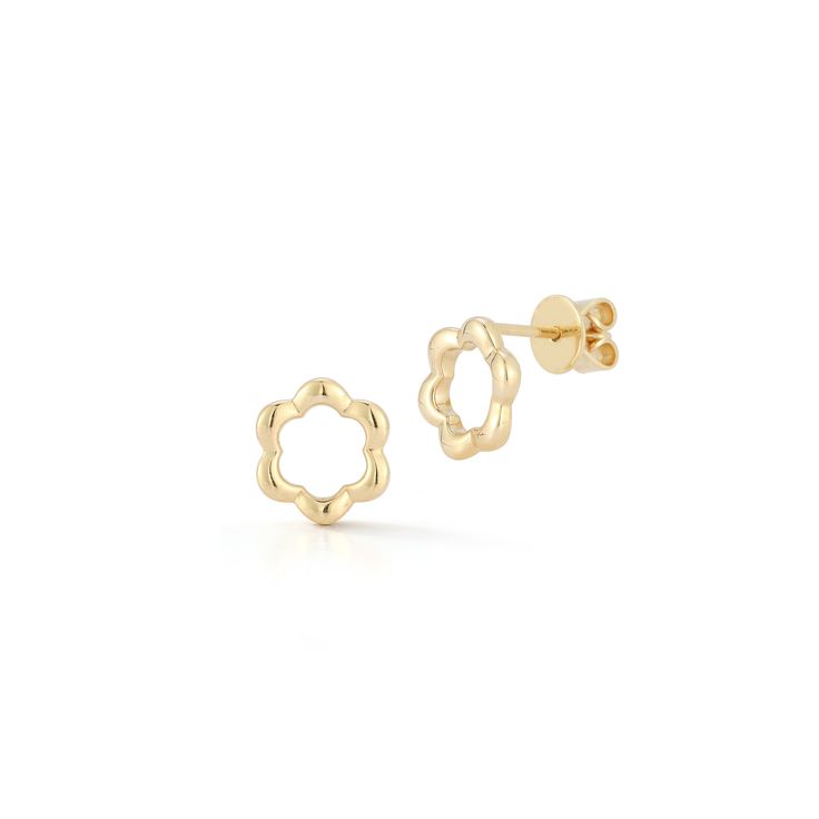 Dana Rebecca Designs Earring Dana Rebecca Designs Rima Naya Stud Earrings - Yellow Gold Delicate Gold Earrings With 3d Flowers, Delicate Yellow Gold Flower Earrings, Elegant Gold Flower Earrings With 3d Details, Gold Flower-shaped Fine Earrings, Hypoallergenic Yellow Gold Flower-shaped Earrings, Dana Rebecca Designs, Open Flower, Creative Arts, Flower Design