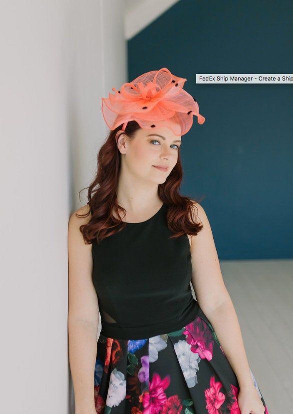 "Sinamay Fascinator with feathers and satin headband. Perfect Piece for a wedding, tea party or any other special occasion. -Available in other colors -Comfortable -Ultra Light -Available for immediate shipment! Matching mini Mommy & Me pieces available for toddlers and young girls! See them here: https://www.etsy.com/shop/QueenSugarBee?ref=seller-platform-mcnav&section_id=21350065 Don't forget matching gloves to complete the look! You can find them here! https://www.etsy.com/shop/QueenS Kentucky Derby Party Hat With Feathers, Summer Party Fascinator With Curved Brim, Summer Party Feather Headpieces, Summer Party Headpiece With Feathers, Summer Party Headpieces With Feathers, Summer Party Hat Style Headpieces, Party Headpiece With Feathers And Curved Brim, Party Headpieces With Feathers And Curved Brim, Summer Party Hat Headpiece