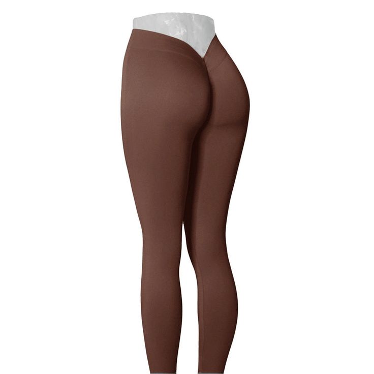 The V-Scrunch Leggings are designed with a sexy V-back scrunch butt, providing an extra lifted look to your booty. Ideal for workouts or lounging, these leggings deliver added support and flexibility for any activity. Experience maximum comfort and confidence while showing off your curves. Product Details: Nylon/Elastane Scrunch back V-back Imported Brown High Stretch Tights For Athleisure, High Stretch Brown Tights For Yoga, Sporty Brown Pants For Gym, Brown Athleisure Bottoms For Workout, Brown Fitted Activewear For Pilates, Brown High Stretch Activewear For Pilates, High Stretch Brown Activewear For Pilates, Brown Fitted Bottoms Athleisure, Sporty Brown Yoga Pants For Gym