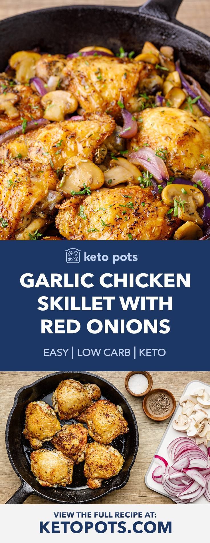 the recipe for garlic chicken skillet with red onions