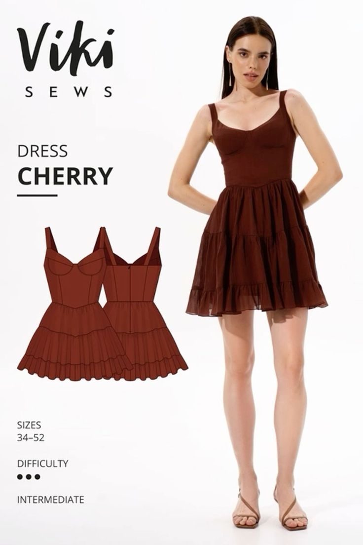 #sewingpatterns,#sewing,#diy,#crafts,#handmade,#fabric,#fashion,#sewingproject,#sewinglove,#sewingaddict Ideas Clothes, Sewing Projects Clothes, Cherry Dress, Sewing Design, Diy Sewing Clothes, Clothes Sewing Patterns, Fashion Sewing Pattern, How To Make Clothes, Dress Sewing Patterns