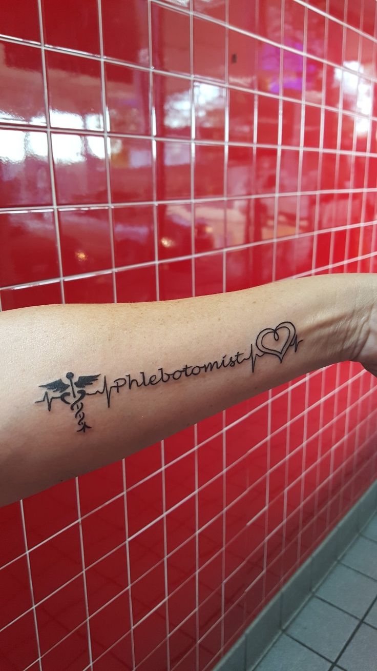 a person with a tattoo on their arm that reads, phlebomuse