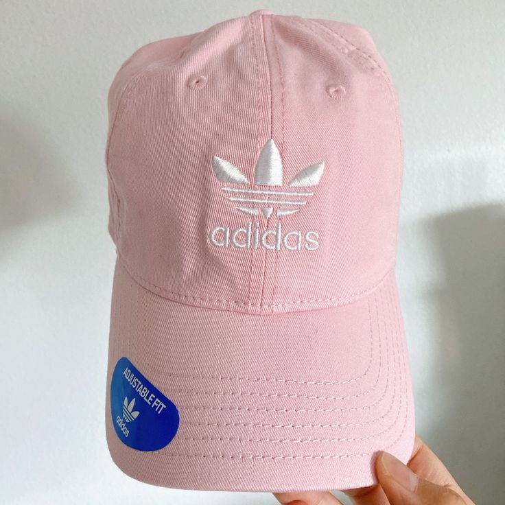 Brand New With Tag Adidas Originals Adjustable Baseball Cap Hat Casual Pink Hats With Adjustable Fit, Adidas Sporty Baseball Cap With Curved Bill, Adidas Sporty Hat With Curved Brim, Trendy Adjustable Baseball Cap For Outdoor, Trendy Adjustable Snapback Baseball Cap, Trendy Adjustable Fit Cap, Trendy Everyday Visor Baseball Cap, Trendy Adjustable Cap, Casual Pink Baseball Cap For Outdoor