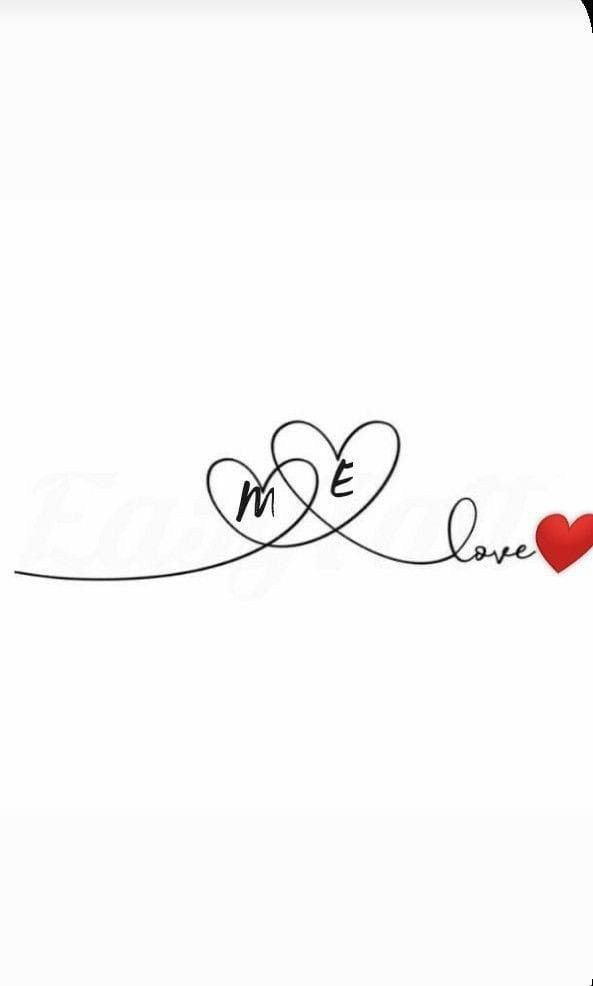 the word love is written in cursive writing with two hearts