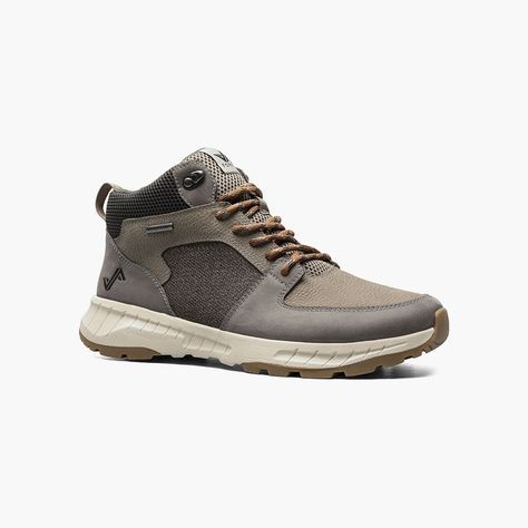 Inspired by the rugged wonders of Wild Sky, WA, the Wild Sky Mid combines premium leathers, heathered textiles, and a waterproof/breathable membrane to deliver a high-performance hiking sneaker with easy-going style. A lightweight EVA midsole and aggressive traction underfoot ensures you'll be steady and comfortable on the most demanding terrain. Rugged Round Toe Hiking Sneakers, Rugged Breathable Trail Running Shoes, Rugged Trail Running Shoes For Hiking, Functional Fade-resistant Work Boots For Adventure, Rugged Low-top Hiking Boots For Outdoor, Rugged High-top Walking Shoes For Adventure, Casual Waterproof Boots For Outdoor In Econyl, Rugged Lace-up Sneakers For Adventure, Casual Waterproof Econyl Boots