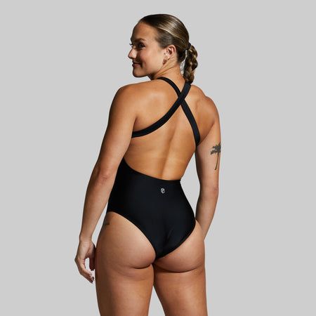 Freestyle One Piece Swimsuit (Black) Poses Gestuais, One Piece Swimsuit Black, Swimsuit Black, Black One Piece, Long Torso, Rib Cage, Black Swimsuit, Cross Training, Low Back