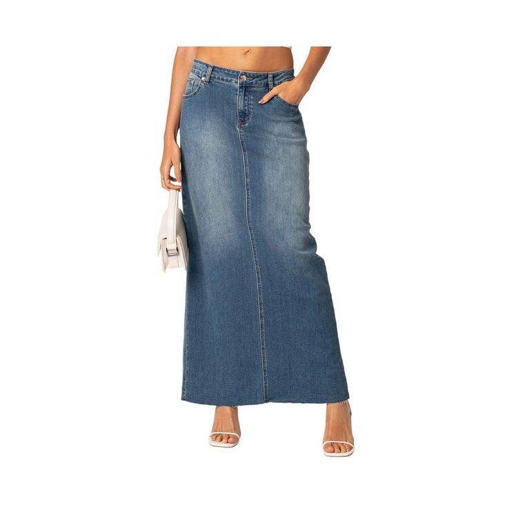 in stock Full-length Denim Blue Maxi Skirt, Medium Wash Denim Maxi Skirt, Medium Wash Denim Maxi Skirt Straight Leg, Medium Wash Straight Leg Denim Maxi Skirt, Denim Blue Full-length Maxi Skirt, Full Length Denim Blue Maxi Skirt, Dark Wash Denim Maxi Skirt, Spring Denim Blue Full-length Maxi Skirt, Chic Medium Wash Denim Maxi Skirt