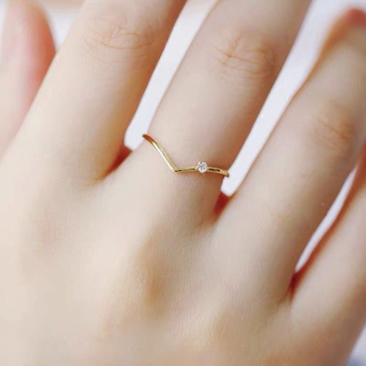 Sterling Silver 14k Gold Plated Cubic Zirconia Ring Stacking Ring V Shaped Ring Minimalist Ring Dainty Ring Engagement Wedding Ring Gift - Etsy Minimalist White Gold Cubic Zirconia Ring, Minimalist White Gold Crystal Ring With Cubic Zirconia, Minimalist Cubic Zirconia Open Ring For Wedding, Minimalist Cubic Zirconia Jewelry, Minimalist Diamond White Ring, Minimalist Diamond White Cubic Zirconia Crystal Ring, Minimalist Diamond White Crystal Ring, Minimalist Diamond White Ring Jewelry, Dainty White Gold Open Diamond Ring