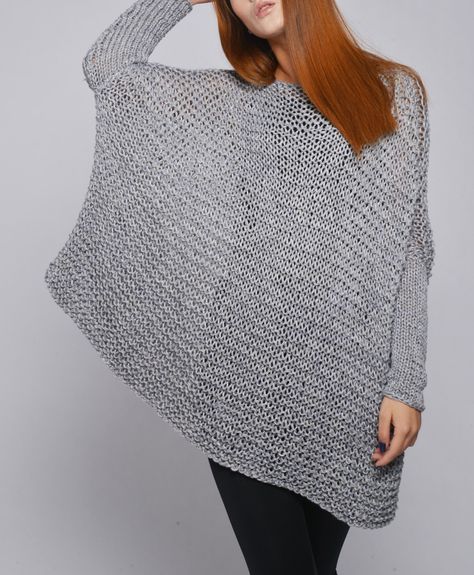 OVERSIZED+Woman+sweater/+Knit+sweater+in+light+grey+by+MaxMelody,+$135.00 Oversized Knitted Gray Cardigan, Oversized Gray Knitted Cardigan, Oversized Gray Knitted Sweater, Oversized Gray Chunky Knit Cardigan, Oversized Knit Gray Sweater, Gray Knitted Sweater For Fall, Gray Knit Sweater For Fall, Oversized Gray Knit Sweater, Oversized Gray Textured Knit Sweater