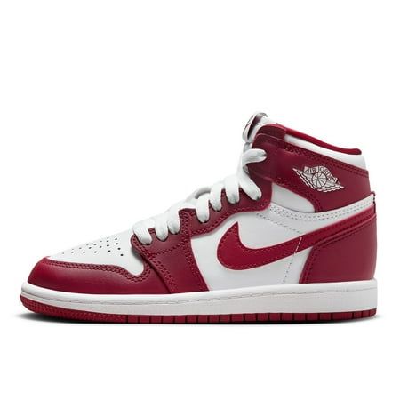 Preschool Jordan 1 Retro High OG "Artisanal Red" White/Team Red Size: 13.  Gender: unisex.  Age Group: kids. Red Nike Jordans, Casual University Red Lace-up Jordan Shoes, Red Breathable Synthetic Sneakers, Red Breathable Sneakers With Round Toe, Red Breathable Synthetic High-top Sneakers, University Red Synthetic Basketball Shoes, Casual University Red Synthetic Basketball Shoes, Red High-top Breathable Sneakers With Round Toe, Casual Jordan Shoes In University Red Lace-up