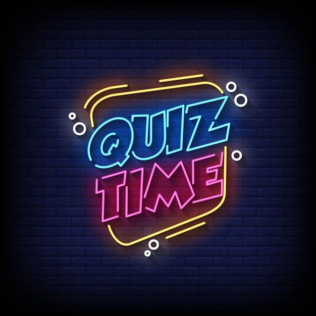 quiz time neon sign on brick wall