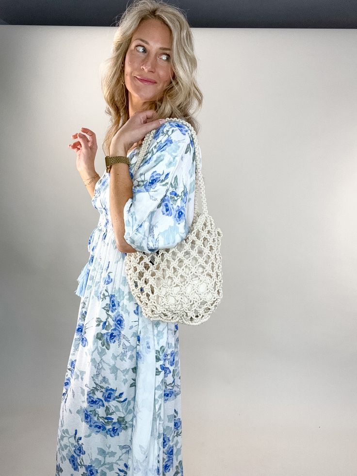 Inspired by European markets this hand woven macrame tote is perfect to carry your summer essentials to the beach, the farmers market or wherever your next adventure leads. The removable canvas inner bag with drawstring closure keeps your belongings secure and is removable for a more open look. Gorgeous colors all accented with our signature logo charm. ** ALL CLEARANCE ITEMS ARE FINAL SALE AND CAN NOT BE RETURNED OR EXCHANGED Signature Logo, Summer Essentials, Macrame, Hand Weaving, Color