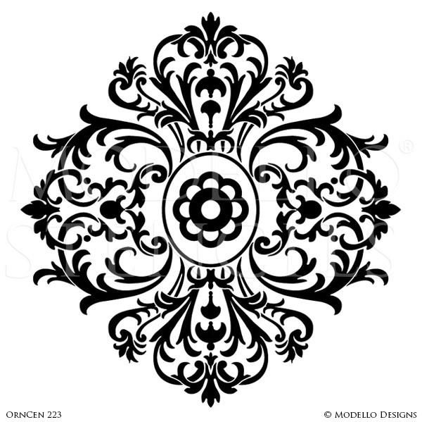 an ornamental design with the letter m in black and white, on a white background