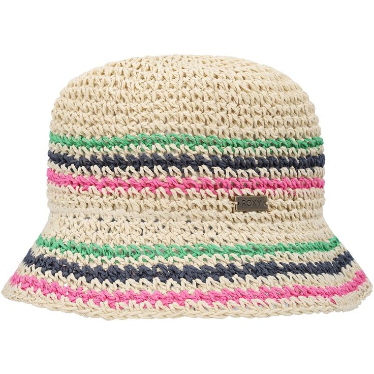 Enjoy the perfect combination of head coverage and laid-back style by grabbing this Roxy Barrier Reef bucket hat. The soft brim and understated striped design make it essential on a sunny day. Sit back and relax in a bit of shade by throwing on this bucket hat Striped Bucket Hat For The Beach, Striped Bucket Hat For Beach, Striped Bucket Sun Hat For Beach, Casual Crochet Hat With Upf 50+ For Spring, Summer Beach Hat With Stripes, Striped Sun Hat For Spring, Striped Short Brim Sun Hat For Beach, Spring Striped Adjustable Hats, Striped Sun Hat With Short Brim For Beach