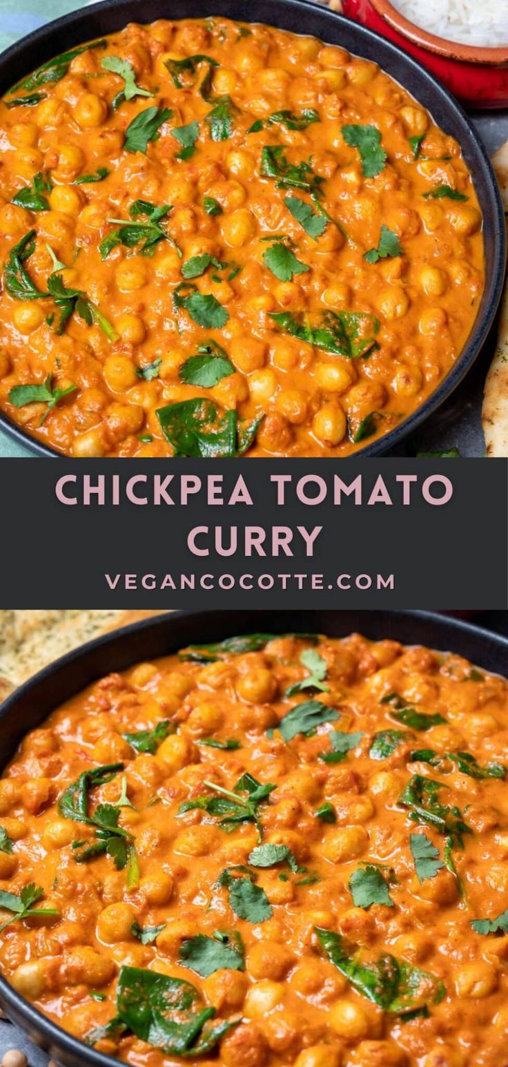 chickpea tomato curry is an easy and healthy side dish