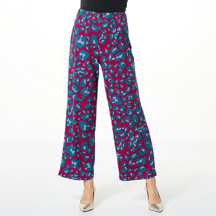 IMAN Global Chic Printed Pull-On Wide Leg Pant  This pant makes pulling together a comfy, fashionable look such a breeze. Pair it with the matching top to create a look that's outstanding. Casual Red Wide Leg Summer Pants, Trendy Red Pants With Elastic Waistband, Red Casual Wide-leg Pants, Trendy Red Wide Leg Pants For Summer, Casual Red Wide-leg Pants, Red Wide Leg Summer Loungewear Pants, Red Wide Leg Pants For Summer Loungewear, Trendy Red Wide Leg Pants For Spring, Red Non-stretch Bottoms For Day Out