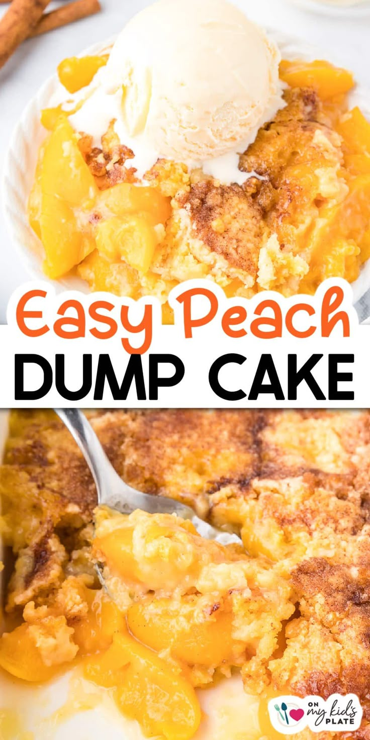 this easy peach dump cake is the perfect dessert to serve at any party or celebration