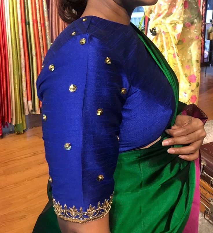 Hand embroidered ready made saree blouse / crop top/stitched saree blouse usa / navy blue saree blouse/modern blouse/zardosi blouse/shirt sleeve saree blouse/cotton  silk blouse/ maggam work blouse      Well..!! we understand that you may not get in your desired size/pattern, here you go with customization according to your size/pattern which we can deliver in 1-2 weeks of time period !!      Here is a beautiful Hand embroidered zardosi work crop top / blouse in navy blue color that has high nec Fitted Royal Blue Saree For Festive Occasions, Blue Designer Tops With Zari Work, Designer Blue Tops With Zari Work, Blue Blouse With Zari Work For Wedding, Blue Blouse Piece With Dori Work For Navratri, Blue Raw Silk Blouse Piece With Zari Work, Royal Blue Unstitched Blouse Piece For Festive Occasions, Royal Blue Fitted Saree With Unstitched Blouse, Blue Bollywood Top With Zari Work