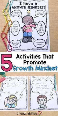 five activities that promote growth minds for kids to do with their own teacher's