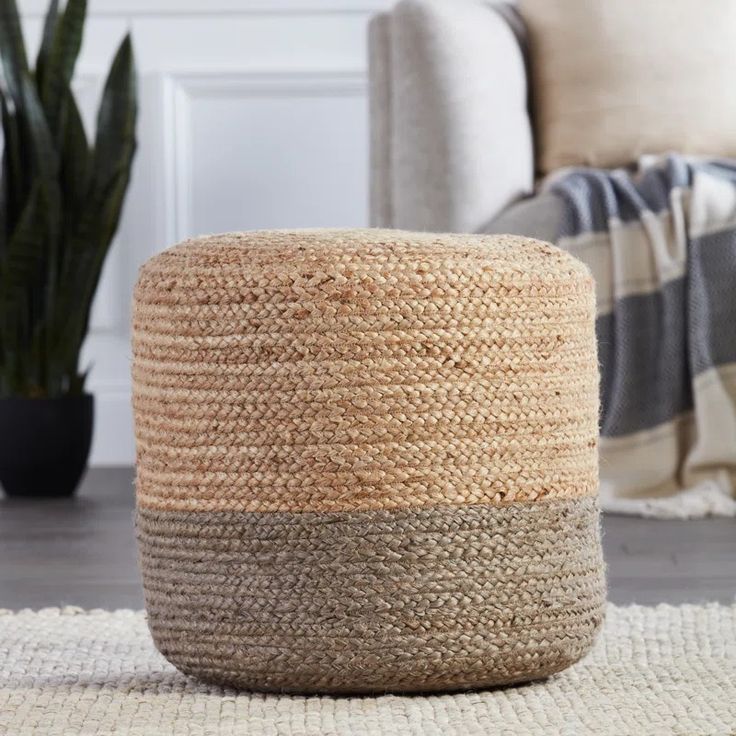 Mistana™ Teen Fabian 18'' Wide Round Ombre Pouf Ottoman & Reviews | Wayfair Juniper Home, Natural Ombre, Natural Luxury, Contemporary Coastal, Ombre Design, Square Pouf, Jaipur Living, Bathroom Wall Sconces, Modern Coastal