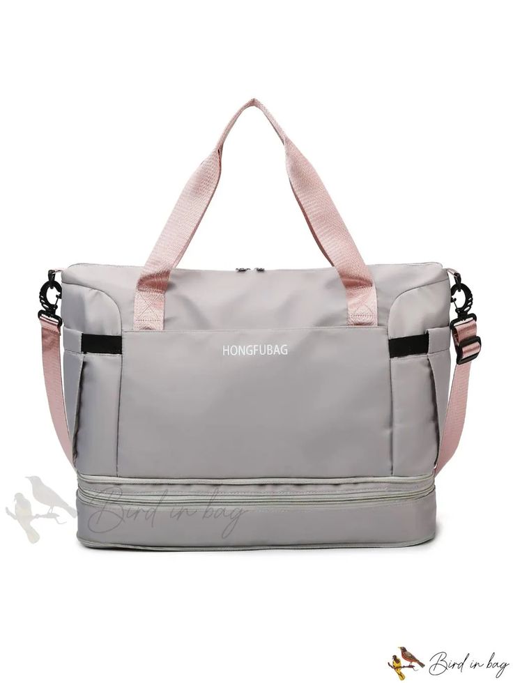 Bird in Bag - Lightweight Waterproof Travel Bag Set for Short Trips, Stylish Handbag for Women and Luggage Bag for Men for Business and Travel Durable Gray Bags For Outdoor Activities, Pink Waterproof Functional Travel Bag, Functional Pink Waterproof Travel Bag, Durable Gray Casual Bag, Casual Durable Gray Bag, Casual Gray Durable Bag, Waterproof Rectangular Gym Bag For Daily Use, Gray Rectangular Bag For Outdoor Activities, Multifunctional Waterproof Sports Bags