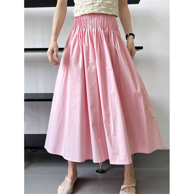 Sweet High Waist Pleated Pink Skirt Material: Cotton Size: M, L Color: Pink Occasion: Leisure, Outdoor, Daily, Vacation    * Pls be careful to choose the size before you order. * Pls allow little color difference caused by camera and computer monitors. Thank you! Important Notes: Please Use Similar Clothing To Compare With Size 1. The size refers to clothing dimensions, NOT your body measurements. 2. Please check the measurement chart carefully. Especially the waist and the hip. Because of diffe Pink Long Skirt Solid Color, High Waist Pink Pleated Maxi Skirt, High-waisted Pink Cotton Skirt, High Waist Pink Cotton Skirt, Pink Non-stretch Skirt For Spring, Pink High Waist Non-stretch Skirt, Non-stretch Pink Skirt For Spring, Solid Color Gathered Skirt For Spring, Spring Solid Color Gathered Skirt