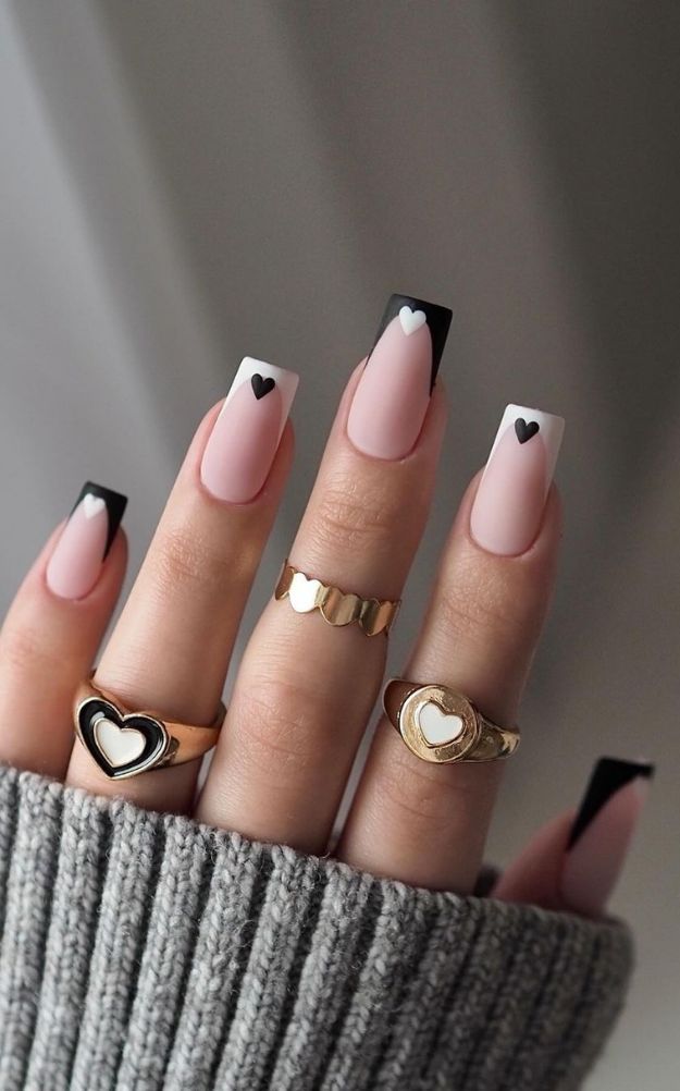 Cut Dog Nails, Black And White Nail Designs, Milky Nails, Graduation Nails, Square Nail Designs, Sweater Nails, White Nail Designs, Black Nail Designs, Dog Nails