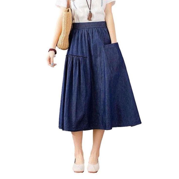 Introducing the 2023 Spring-Summer Street Style Denim Skirt ââ‚?the perfect combination of modern street fashion and classic denim design. With its dark wash. tall-waisted shape and flare silhouette. this skirt is sure to make heads turn!Why You'll Love It Dark Wash Denim: With its dark wash finish and subtle distressing. this skirt exudes an effortlessly cool attitude. High-Waisted Fit type & Flare: Designed to hug your shape while ensuring comfort. making you look chic without compromising on Non-stretch Mid-rise Denim Skirt For Spring, Fall Knee-length Denim Skirt, Fall Denim Knee-length Skirt, Denim Skirt Jeans For Spring, Non-stretch Dark Wash Skirt For Fall, Non-stretch Mid-rise Denim Blue Skirt, High Waist Dark Wash Skirt For Fall, Knee-length Medium Wash Skirt For Fall, Summer Non-stretch Denim Skirt