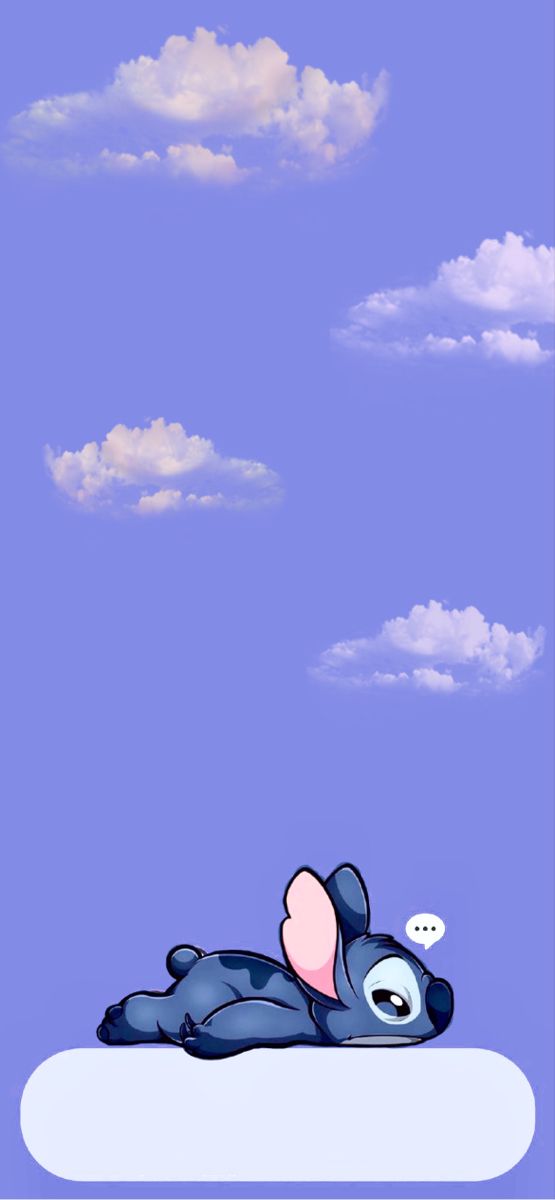 a cartoon character laying on the ground with clouds in the sky behind him and an empty thought bubble above it