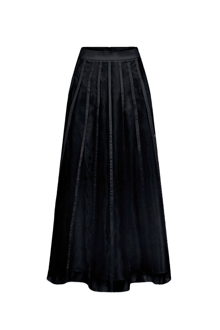 Indulge in luxury with our skirt. Made with high-quality organza, this skirt is both elegant and sophisticated. Its A-line shape and high waist provide a flattering silhouette, making it a must-have for any fashion-forward wardrobe. Elevate your style with this exclusive piece. Evening A-line Dress With Relaxed Skirt, Chic A-line Lined Maxi Skirt, Chic A-line Maxi Skirt With Lining, Chic A-line Maxi Skirt With Relaxed Fit, Pleated A-line Maxi Skirt For Evening, Elegant A-line Dress With Relaxed Skirt, Silk A-line Pleated Skirt, Chic A-line Satin Skirt, Chic Satin A-line Skirt