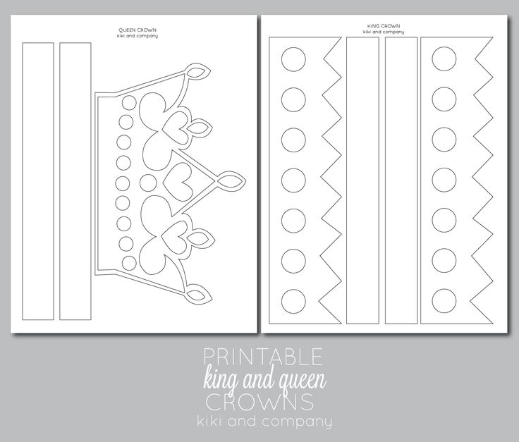 printable king and queen crowns coloring pages for kids to color on the front, back and