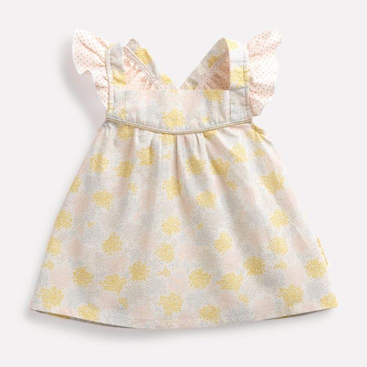 This Fresh & Adorable Blouse Is Sure To Impress. Yellow Spring Tops For Playwear, Yellow Tops For Spring Playwear, Cute Yellow Spring Blouse, Spring Floral Print Tops For Playwear, Floral Print Tops For Spring Playwear, Floral Print Cute Playwear Tops, Cute Floral Print Tops For Playwear, Cute Multicolor Ruffled Blouse, Cute Blouse For Spring Playtime