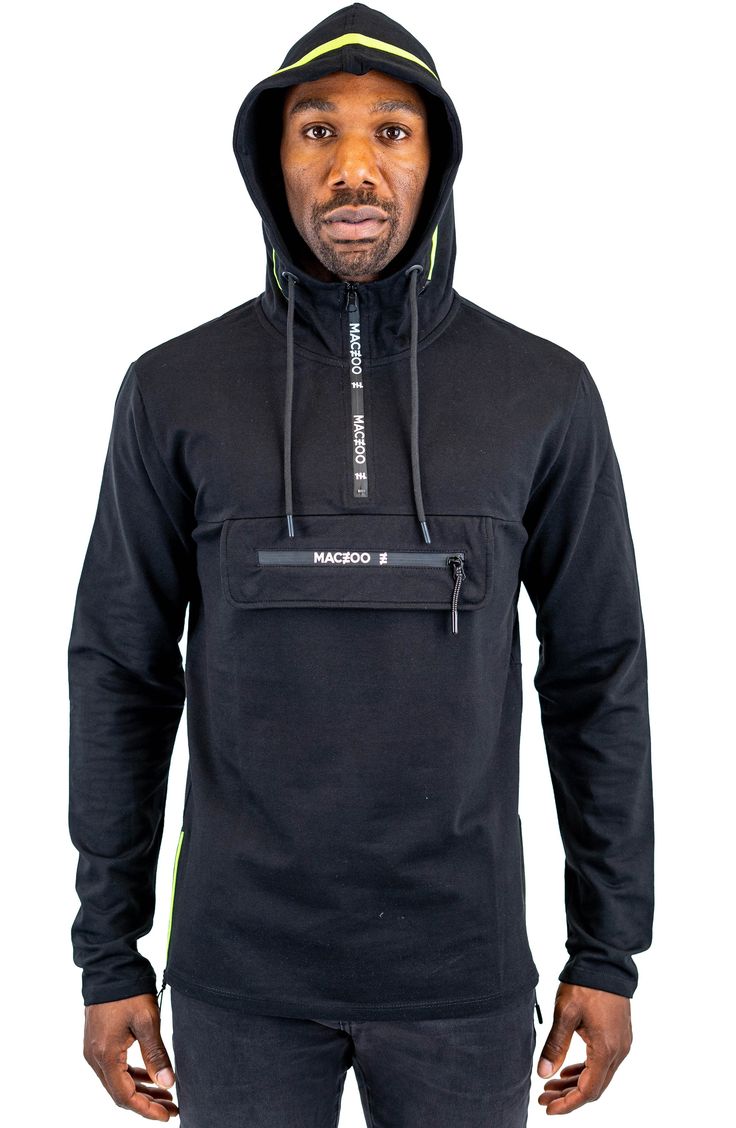 Branded zippers add a signature touch to this half-zip hoodie boasting reflective details for heightened visibility. Half-zip closure Drawstring hood Chest zip-flap pocket Side zip vents Reflective details enhance visibility in low light or at night 65% polyester, 25% viscose, 10% elastane Dry clean Made in Turkey Athleisure Half-zip Sweatshirt With Zipper Closure, Sports Half-zip Hoodie With Zipper Closure, Half-zip Sports Sweatshirt With Zipper, Half-zip Sweatshirt With Zipper For Sports, Half-zip Sweatshirt With Zipper Closure For Sports, Sporty Half-zip Sweatshirt With Pockets, Sports Fleece Hoodie With Zipper Closure, Sporty Zippered Hoodie For Sports, Urban Sports Hooded Jacket With Kangaroo Pocket