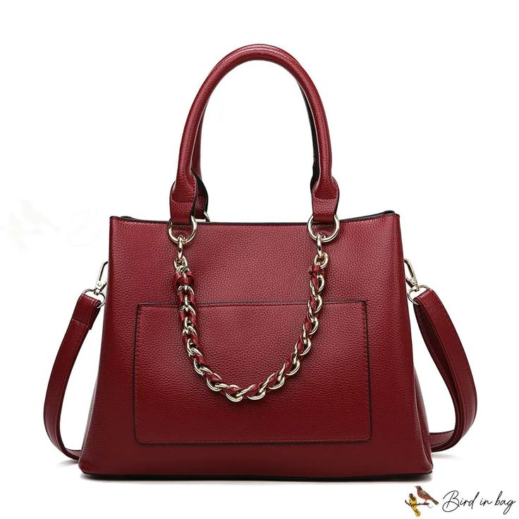 Bird in Bag - New retro fashion simple solid color handbag shoulder tote women's bag crossbody Chic Solid Color Satchel For Daily Use, Trendy Double Handle Satchel In Solid Color, Solid Color Crossbody Bag, Chic Solid Color Office Bag, Trendy Solid Color Satchel Shoulder Bag, Chic Solid Color Office Satchel, Chic Solid Color Crossbody Bag, Chic Solid Color Satchel For Office, Solid Color Top Handle Shoulder Bag