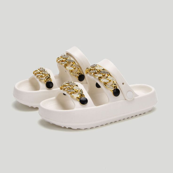 Product information: Color:Black,Beige Size:36/37,38/39,40/41,42/43,44/45 Upper Material:EVA Toe Shape: Round Toe Sole Material:EVA Wearing Style:Buckle Lining Material:EVA Size Information: Packing list: Slipper*1 Pair Product Image: White Closed Toe Platform Slippers For Beach, White Closed-toe Platform Slippers For Beach, Platform Jelly Sandals For Vacation, Platform Open Toe Jelly Sandals For Vacation, Vacation Open Toe Platform Jelly Sandals, Synthetic Flip Flops With Thick Bottom For Beach, Beach Flip Flops With Thick Synthetic Bottom, Synthetic Thick Bottom Flip Flops For The Beach, Trendy Platform Slippers With Thick Bottom For Vacation