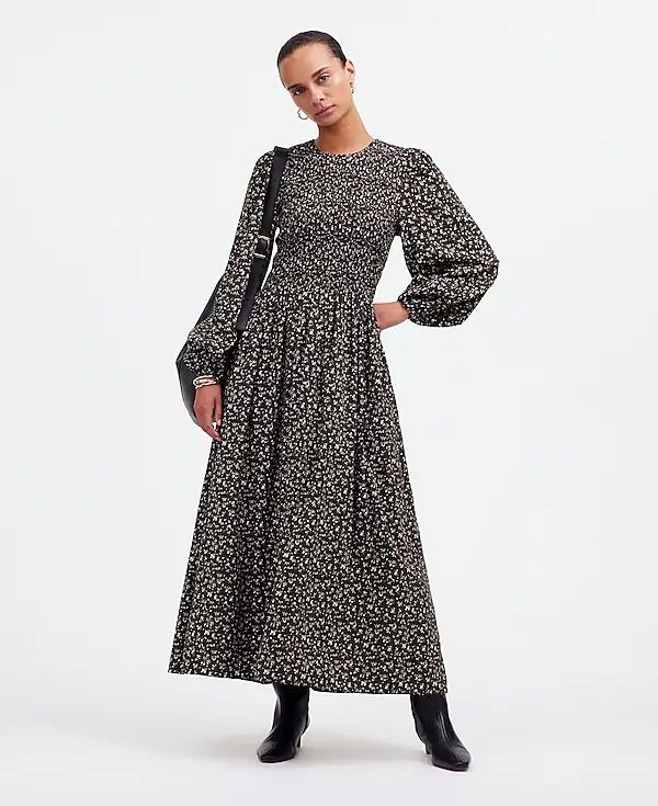 The Melody Long-Sleeve Smocked Midi Dress | Madewell Work Midi Dress, Sunday Dresses, Thanksgiving Dress, Mine Mine, The Melody, Wrap Dresses, Midi Wrap Dress, Women Midi, 2024 Fashion