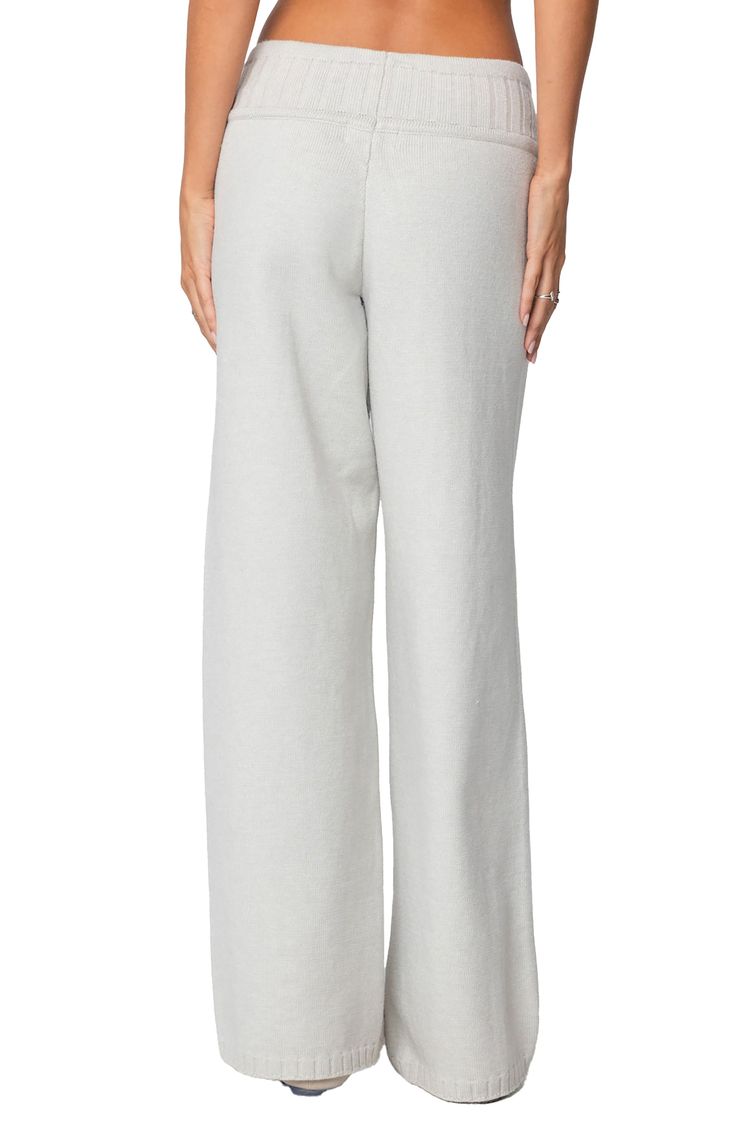 Love to lounge in these supersoft knit pants crafted with a comfy waist tie and relaxed straight legs. Elastic/drawstring waist 40% rayon, 40% polyester, 20% nylon Hand wash, dry flat Imported Linen Sweatpants With Elastic Waistband For Loungewear, Full Length Linen Bottoms For Loungewear, Comfortable Linen Bottoms For Lounging, Comfortable Linen Lounging Bottoms, Comfortable Lounging Linen Bottoms, Fall Linen Loungewear Bottoms, Cozy Gray Bottoms For Lounging, Gray Wide Leg Pants For Fall Loungewear, Gray Wide Leg Pants For Loungewear