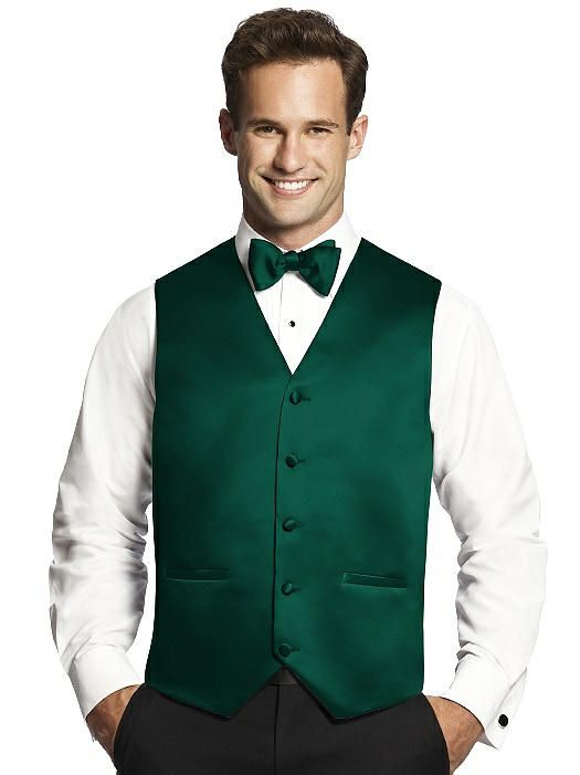 Men's Matte Satin Tuxedo Vest by After Six. Custom tuxedo vests in matte satin add formal elegance to your tuxedo. We've created these elegant men's formal accessories in our most popular colors so that each member of your wedding party will complement your wedding palette. All colors have a black lining, except ivory which has a matching ivory lining. Classic Satin Suits For Semi-formal Occasions, Classic Solid Color Formal Vest, Elegant Green Vest For Formal Occasions, Elegant Green Formal Vest, Elegant Satin Vest For Formal Occasions, Classic Green Formal Vest, Elegant Black Tie Vest, Elegant Sleeveless Vest For Black Tie, Elegant Sleeveless Vest For Black Tie Events