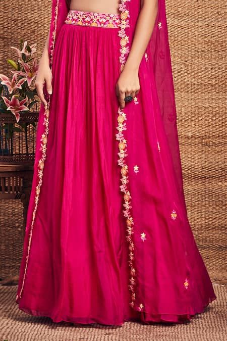 Buy Pink Soft Organza Embroidery U Neck Cape And Skirt Set For Women by Aneesh Agarwaal Online at Aza Fashions. Festival Organza Sets, Party Skirt Set With Zari Work, Festive Pink Organza Dress, Fitted Skirt Set With Sheer Dupatta, Festive Pink Silk Sets, Elegant Pink Sets For Celebrations, Pink Fitted Zari Work Skirt Set, Fitted Pink Zari Work Skirt Set, Pink Anarkali Skirt Set For Festive Occasions